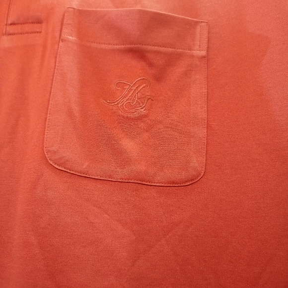 Tangerine color casual polo T-shirt (size L) - Picture 2 of 4